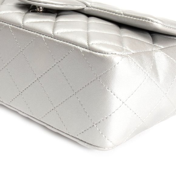 Chanel Silver Quilted Lambskin New Mini Classic Flap Bag - Picture 8 of 10